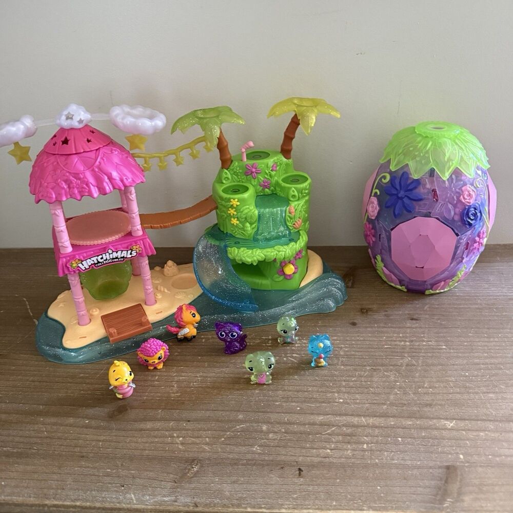 Hatchimals CollEGGtibles TROPICAL PARTY Playset Figures & Crystal Canyon Secret